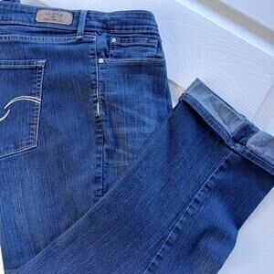 Levi Strauss Signature Modern Capri Denim Pants 20 W35 distressed stretch 40"W